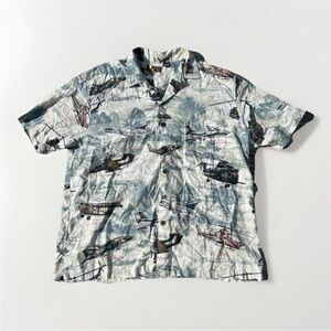 Military Aircraft Kalaheo Vintage Button Up Shirt, XL, Hawaii Made, ft. B-52